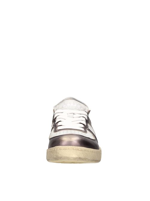 Leather sneakers DIADORA HERITAGE | MI BASKET ROW CUT METAL PIGSKIN USED WNGRIGIO-PLATINO-FUXIA